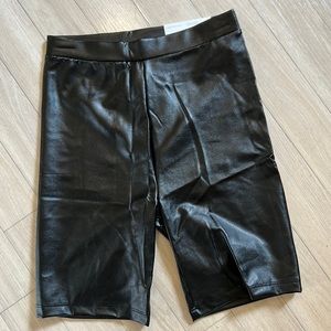 American Eagle faux leather bike shorts small NWT